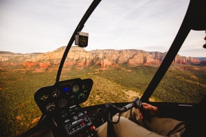 The veiw of Sedona Arizona from a Guidance Air cockpit